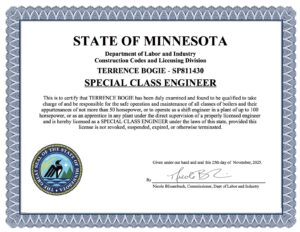 Bogie boiler license